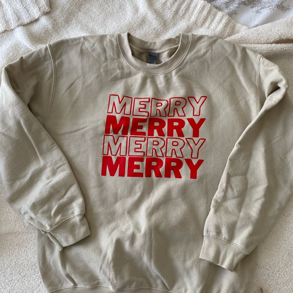 Merry Graphic Beige Sweater